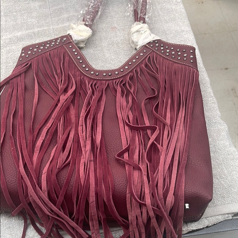 Trinity Red Fringe Shoulder Bag